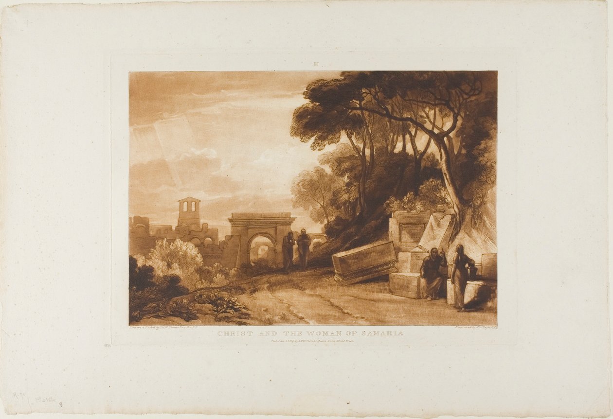 Kristus a žena Samaří, deska 71 z Liber Studiorum od Joseph Mallord William Turner