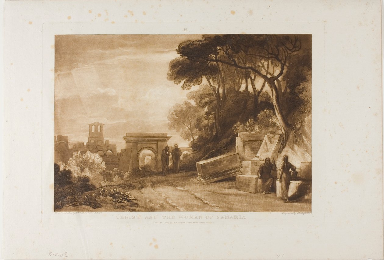 Kristus a žena Samaří, deska 71 z Liber Studiorum od Joseph Mallord William Turner