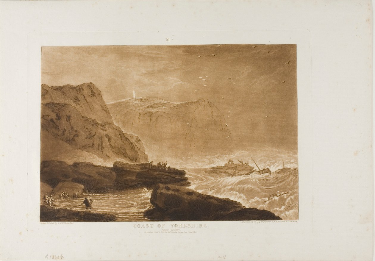 Pobřeží Yorkshire, deska 24 od Liber Studiorum od Joseph Mallord William Turner