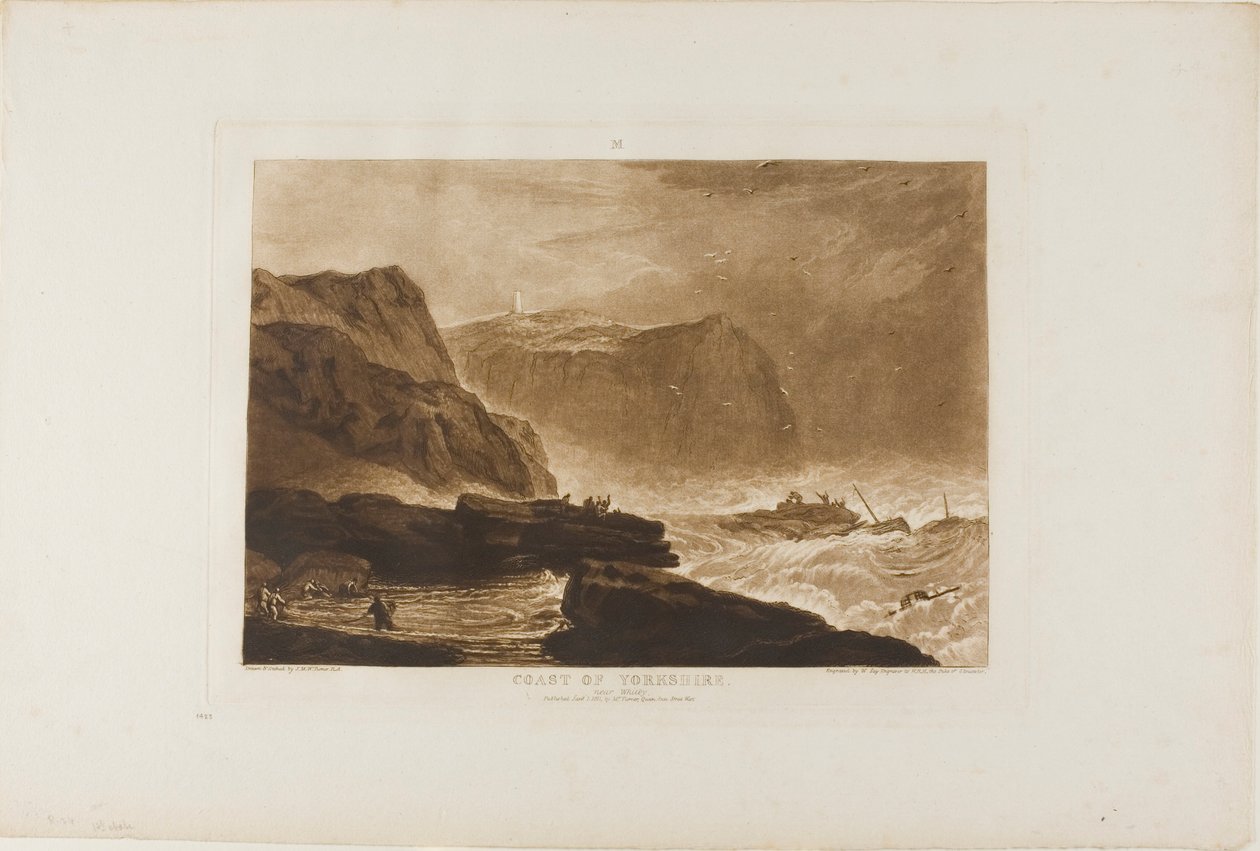 Pobřeží Yorkshire, deska 24 od Liber Studiorum od Joseph Mallord William Turner