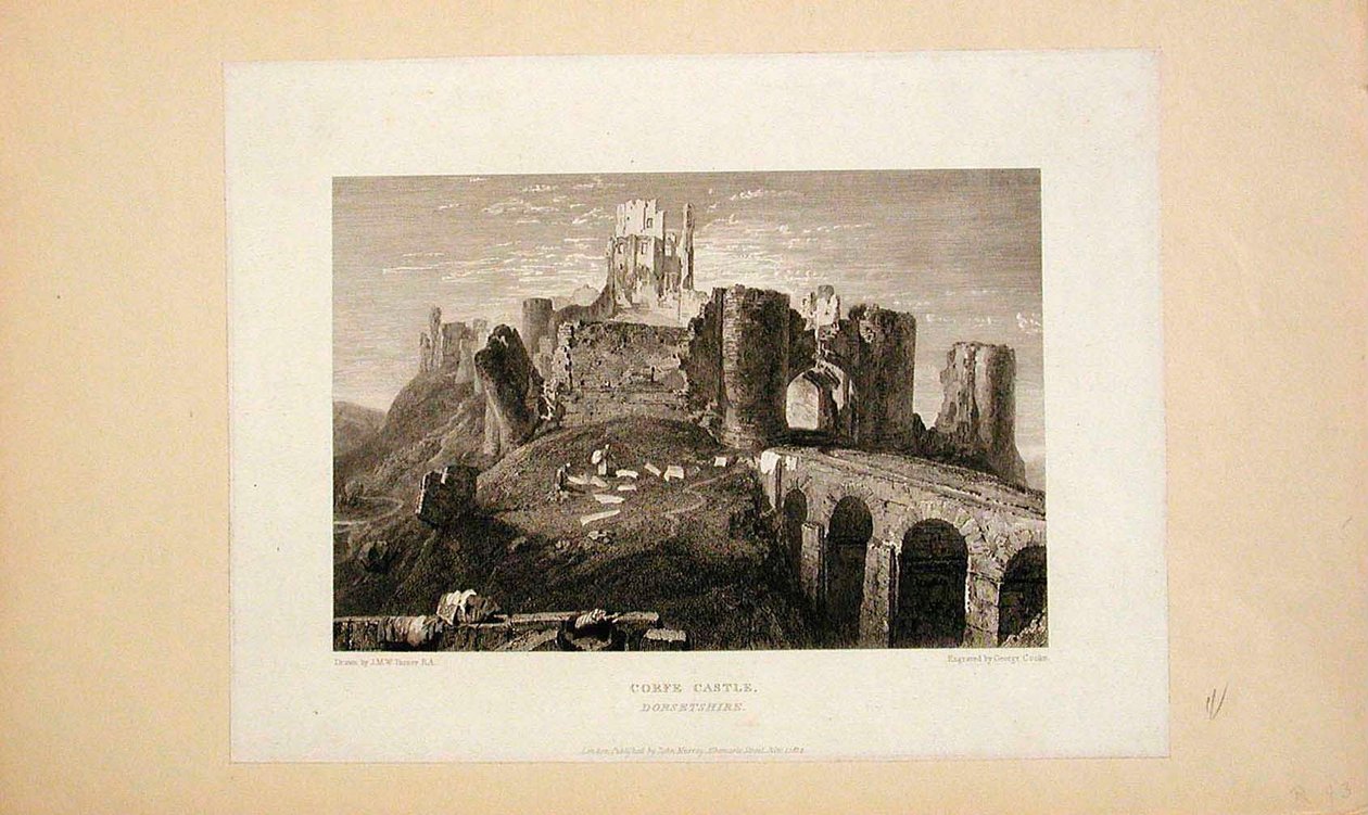Hrad Corfe, Dorsetshire od Joseph Mallord William Turner