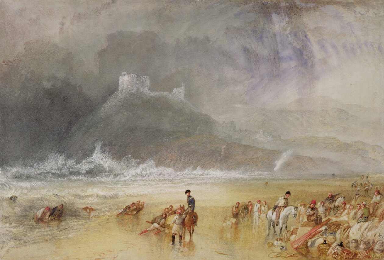 Hrad Criccieth, Severní Wales, kolem roku 1835 od Joseph Mallord William Turner