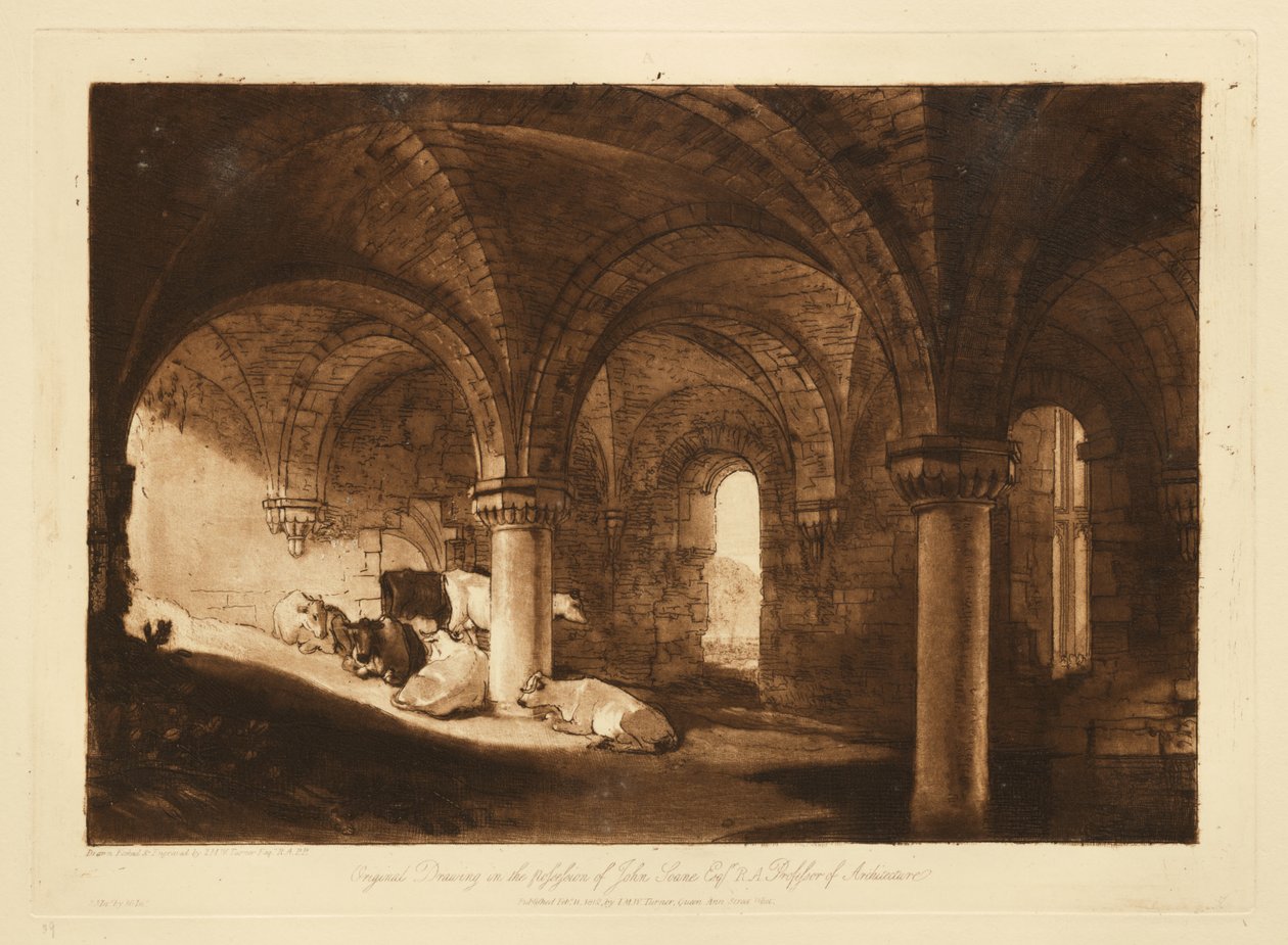 Krypta opatství Kirkstall od Joseph Mallord William Turner