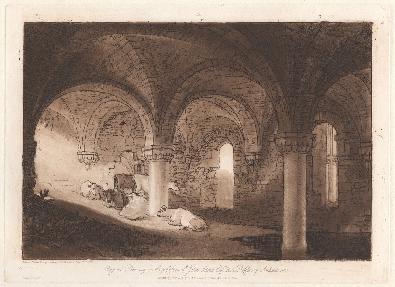 Krypta opatství Kirkstall od Joseph Mallord William Turner