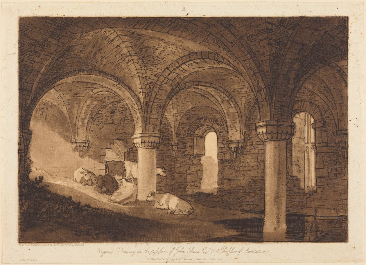 Krypta opatství Kirkstall od Joseph Mallord William Turner