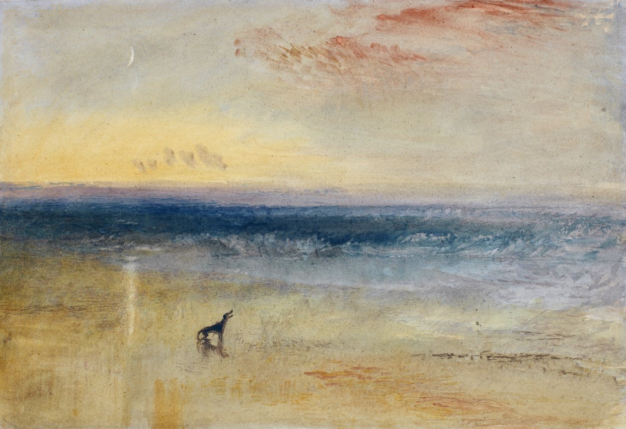 Svítání po ztroskotání, kolem roku 1841 (grafit, akvarel, tělová barva a křída na papíře) od Joseph Mallord William Turner