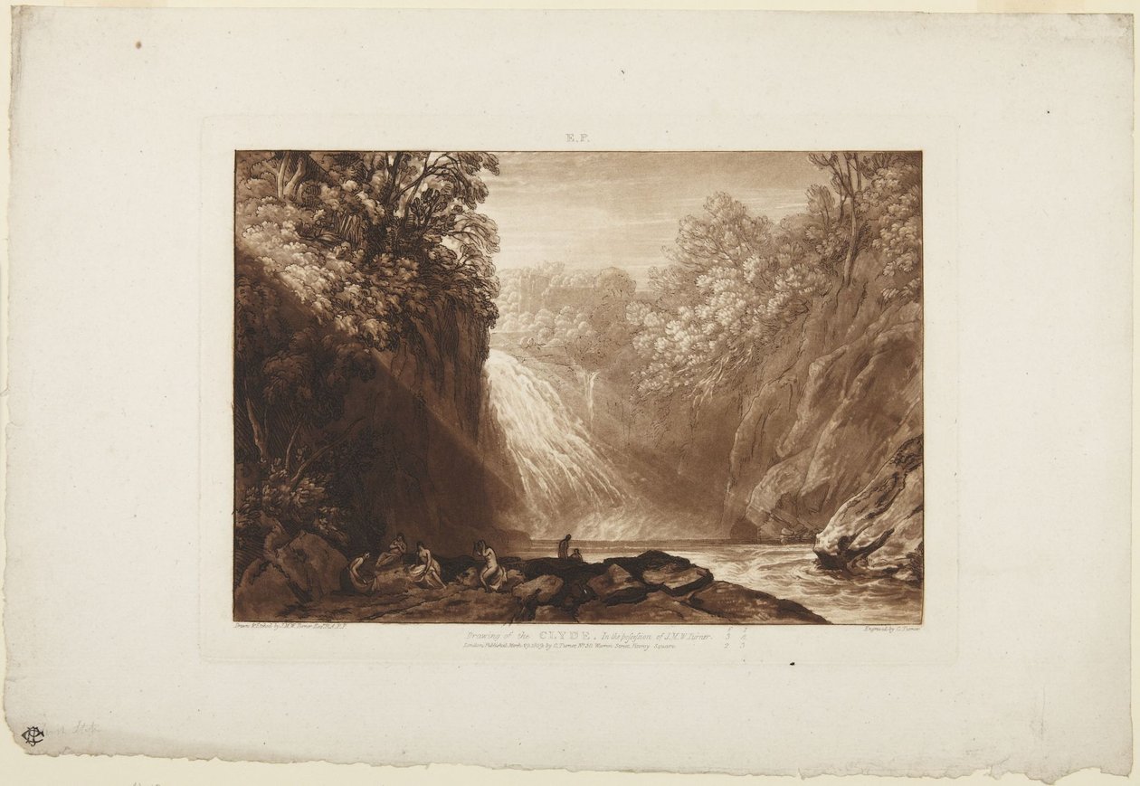 Kresba řeky Clyde od Joseph Mallord William Turner