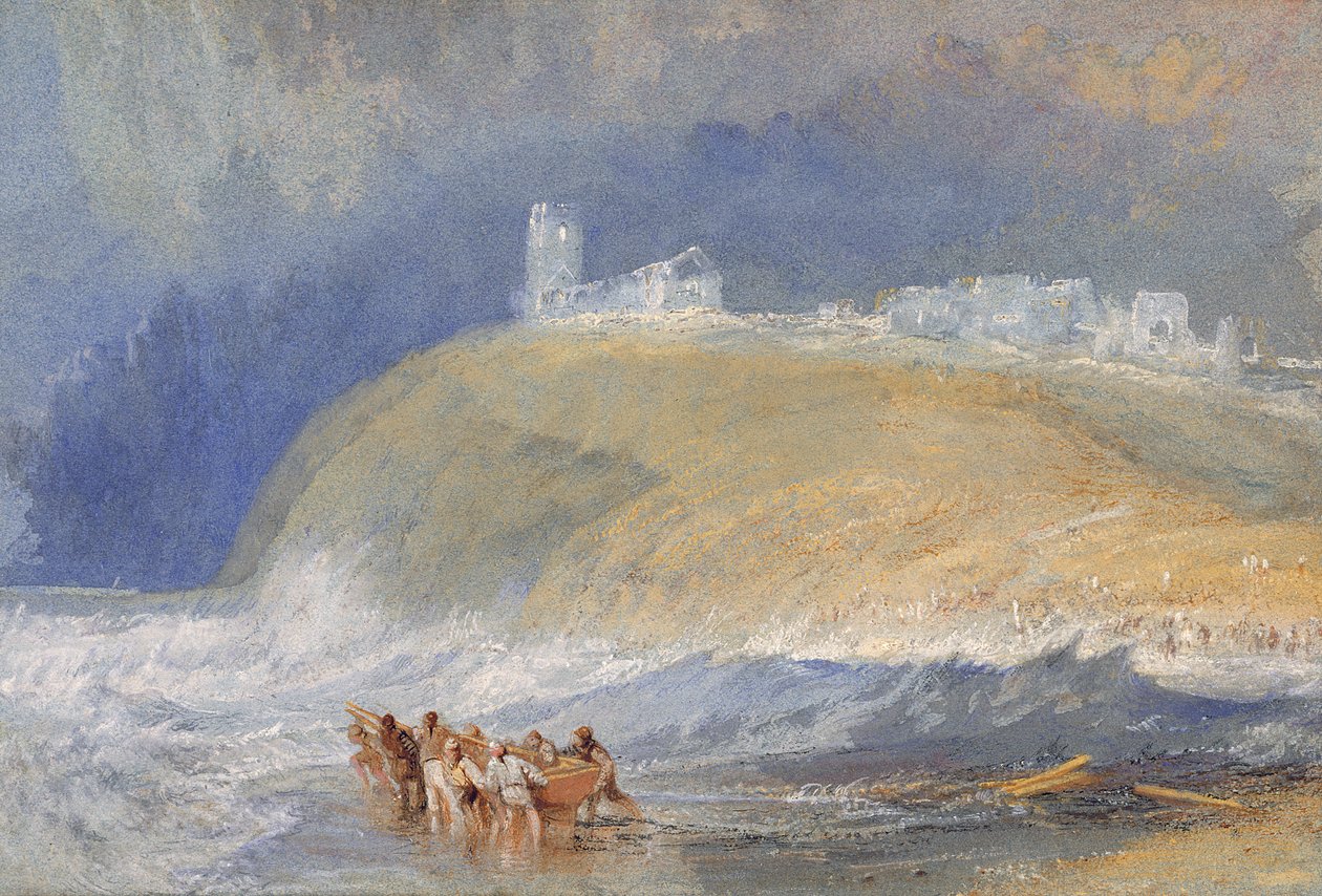 Hrad Dunstanborough, Northumberland, cca 1829 (akvarel na papíře) od Joseph Mallord William Turner