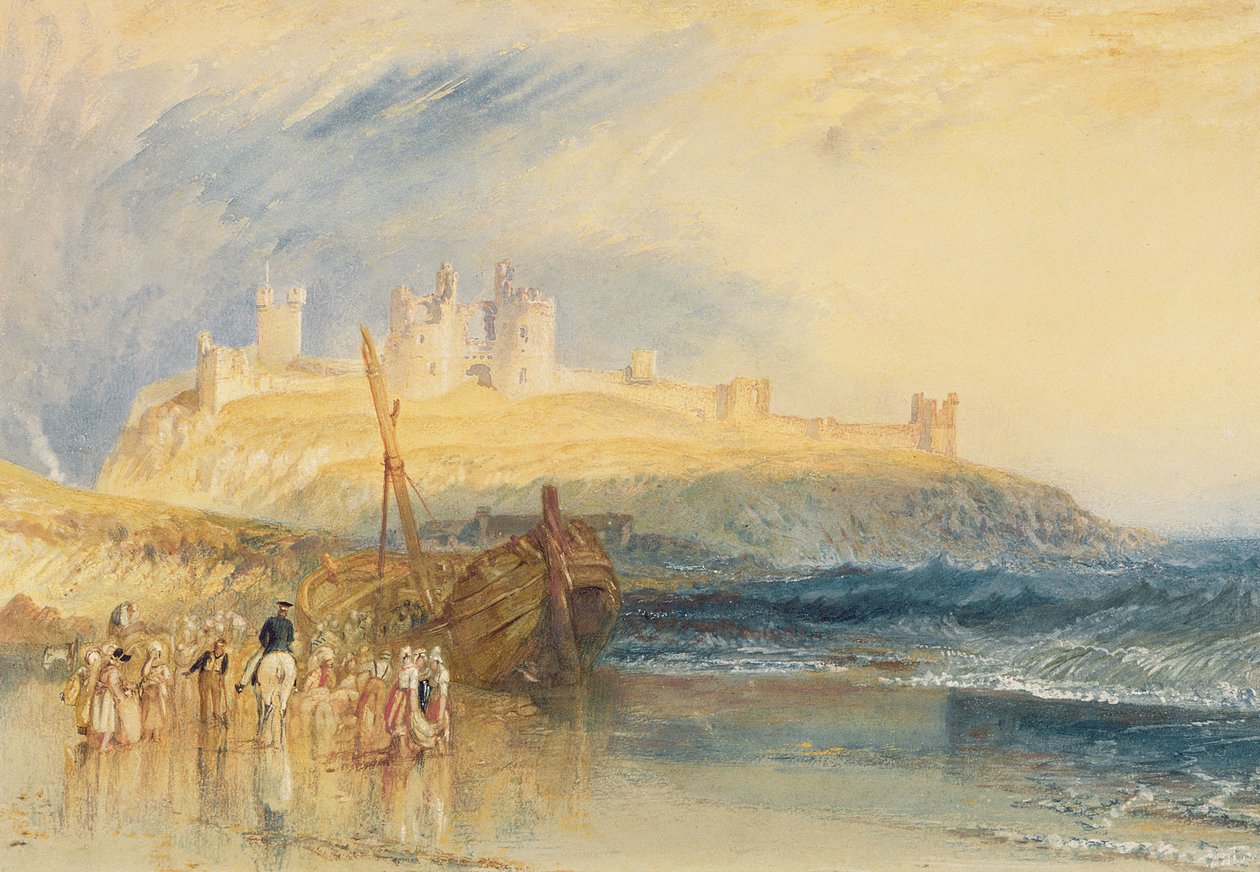 Hrad Dunstanborough, Northumberland, cca 1829 (akvarel na papíře) od Joseph Mallord William Turner