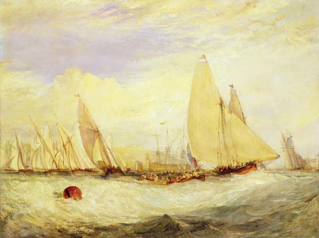 Hrad East Cowes, sídlo J Nash Esq., Regatta Beating to Windward od Joseph Mallord William Turner