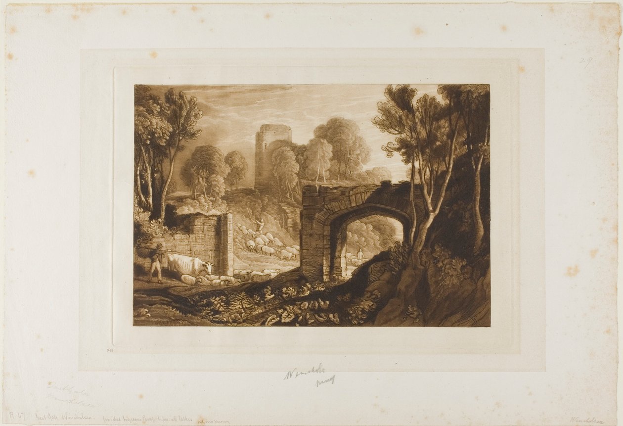 East Gate, Winchelsea, deska 67 od Liber Studiorum od Joseph Mallord William Turner
