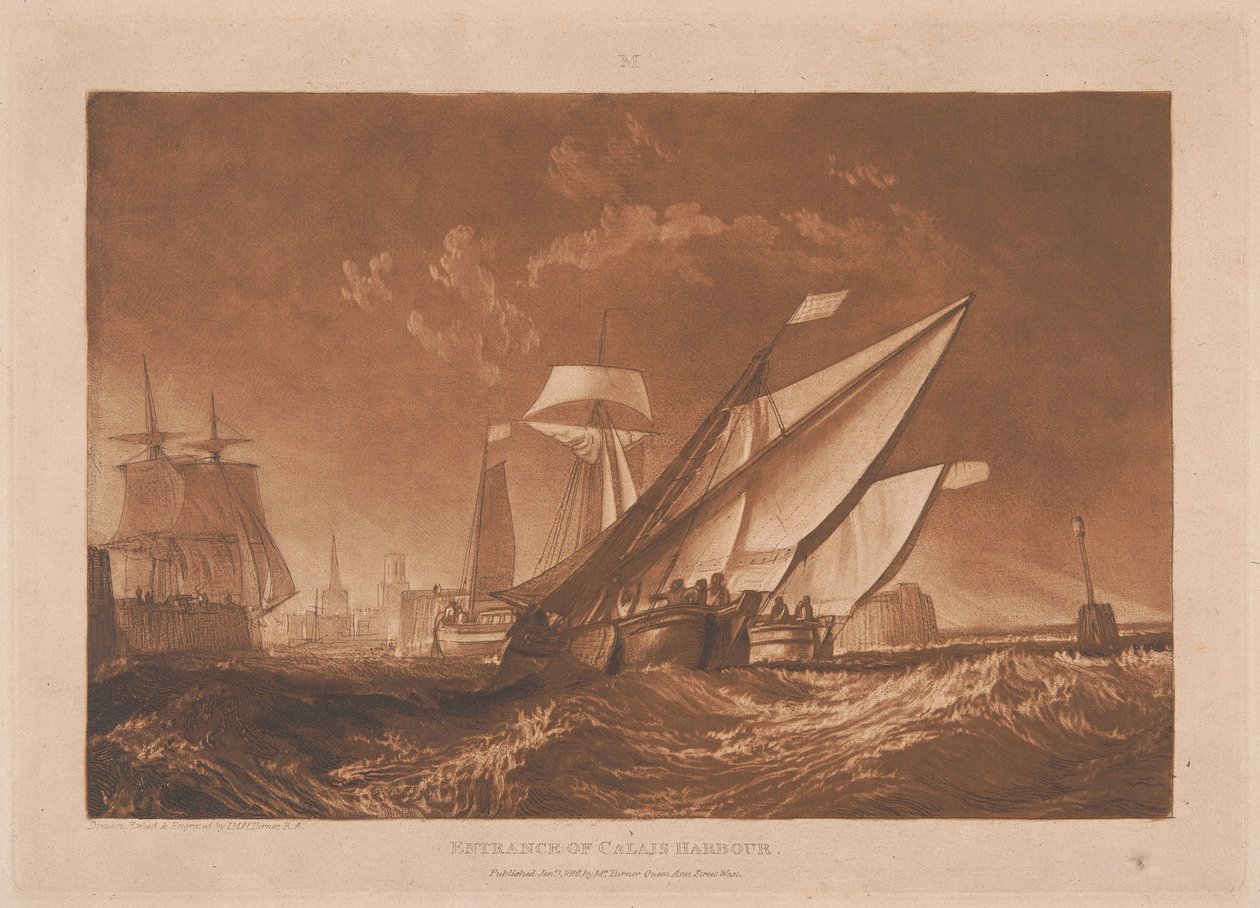 Vjezd do přístavu Calais od Joseph Mallord William Turner