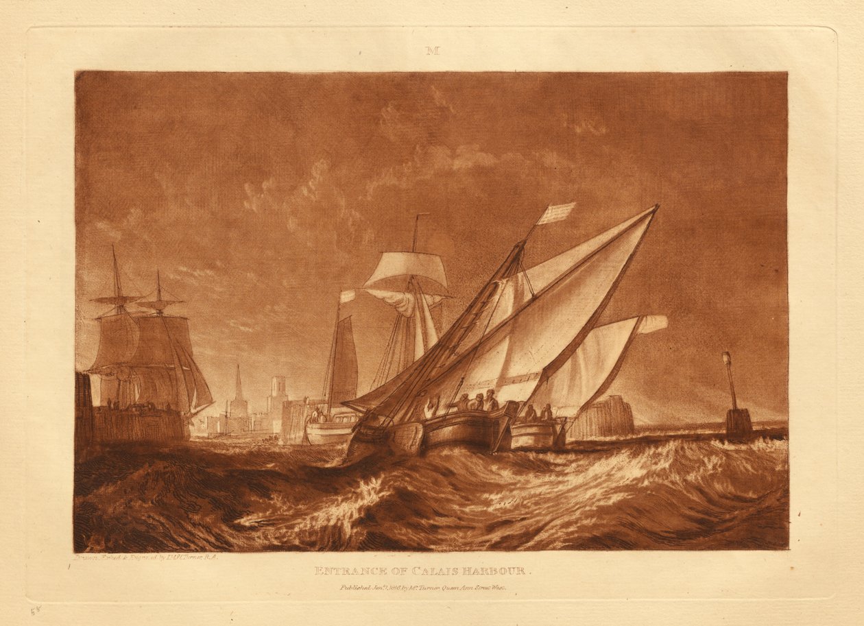 Vjezd do přístavu v Calais od Joseph Mallord William Turner