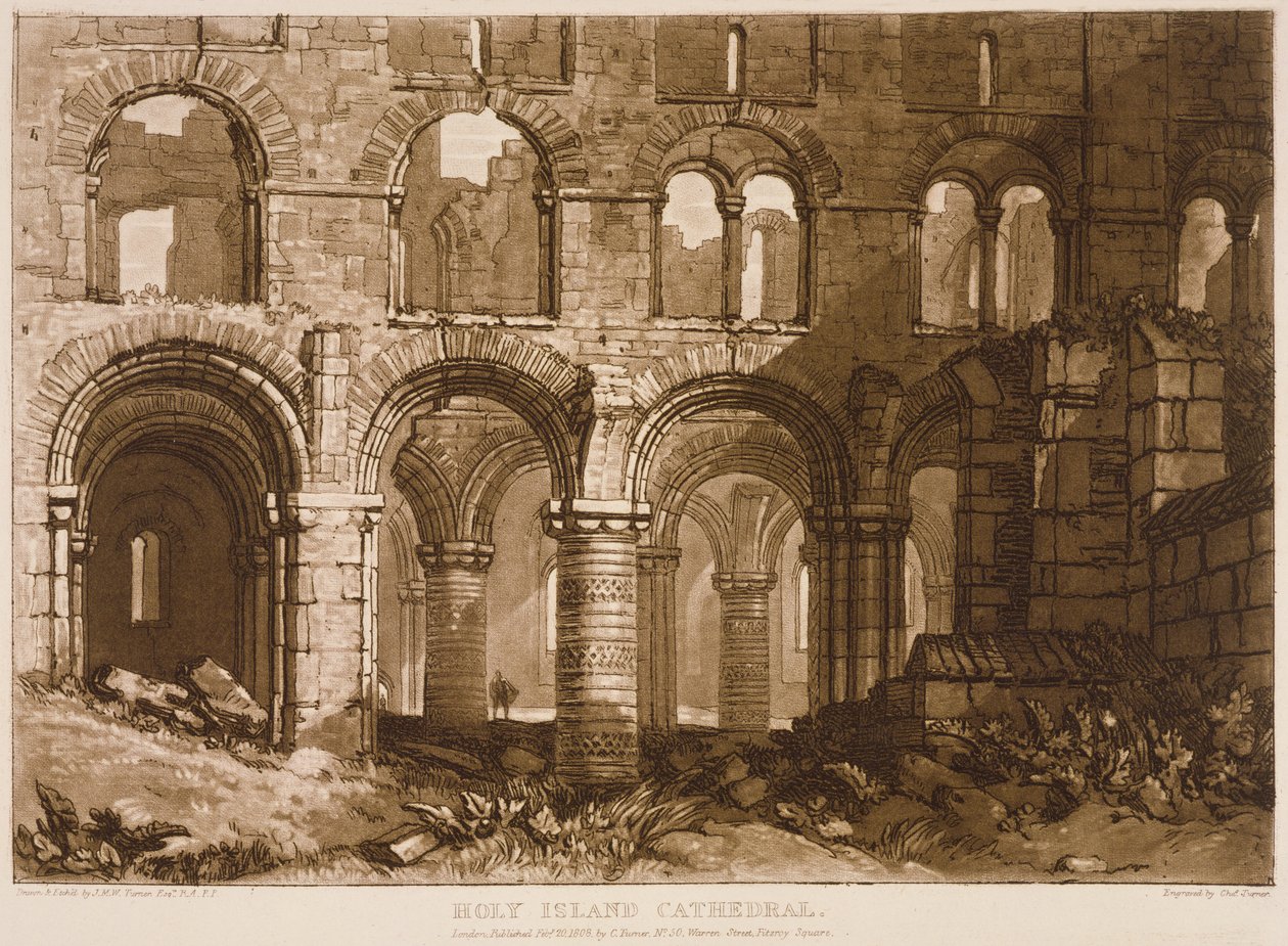 F.11.I Katedrála Svatého ostrova, z „Liber Studiorum“, vyryla Charles Turner, 1808 od Joseph Mallord William Turner