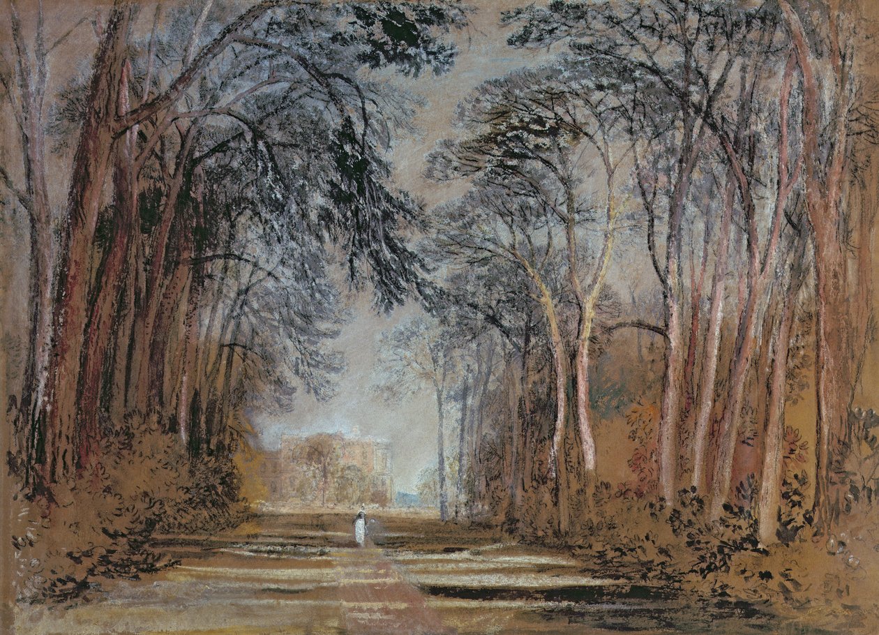 Farnley Avenue, Farnley Hall, Yorkshire (tužka, křída, akvarel, kvaš a voda) od Joseph Mallord William Turner