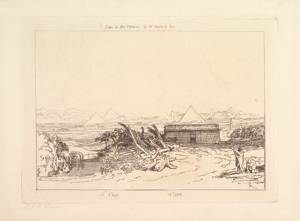 Pátá egyptská rána Liber Studiorum, část III, deska 16, 1808. od Joseph Mallord William Turner