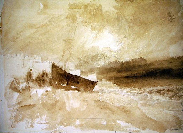 Postavy člunem vytaženým na pláž v Brightonu od Joseph Mallord William Turner