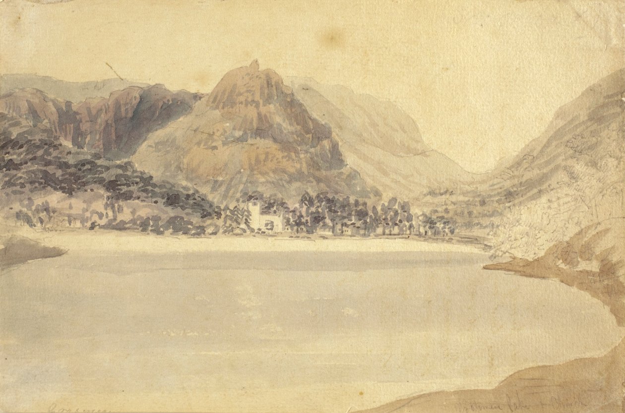 Jezero Grassmere a kostel od Joseph Mallord William Turner