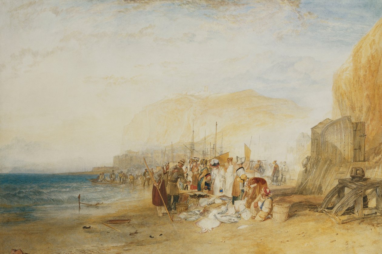 Hastings: Rybí trh na Sands, časné ráno, 1822 od Joseph Mallord William Turner