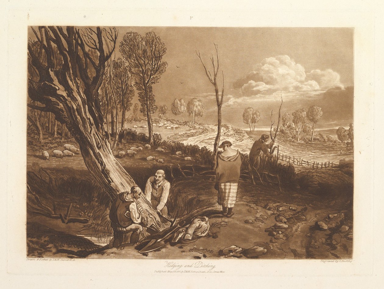 Zajištění a příkop Liber Studiorum, část X, deska 47, 23. května 1812. od Joseph Mallord William Turner