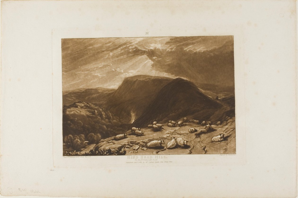 Hind Head Hill, deska 25 od Liber Studiorum od Joseph Mallord William Turner