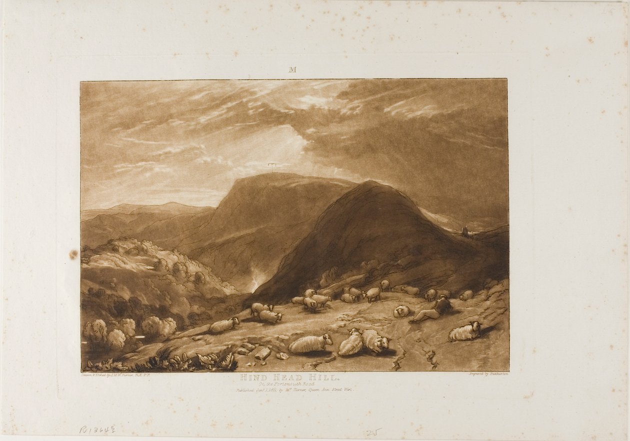 Hind Head Hill, deska 25 od Liber Studiorum od Joseph Mallord William Turner
