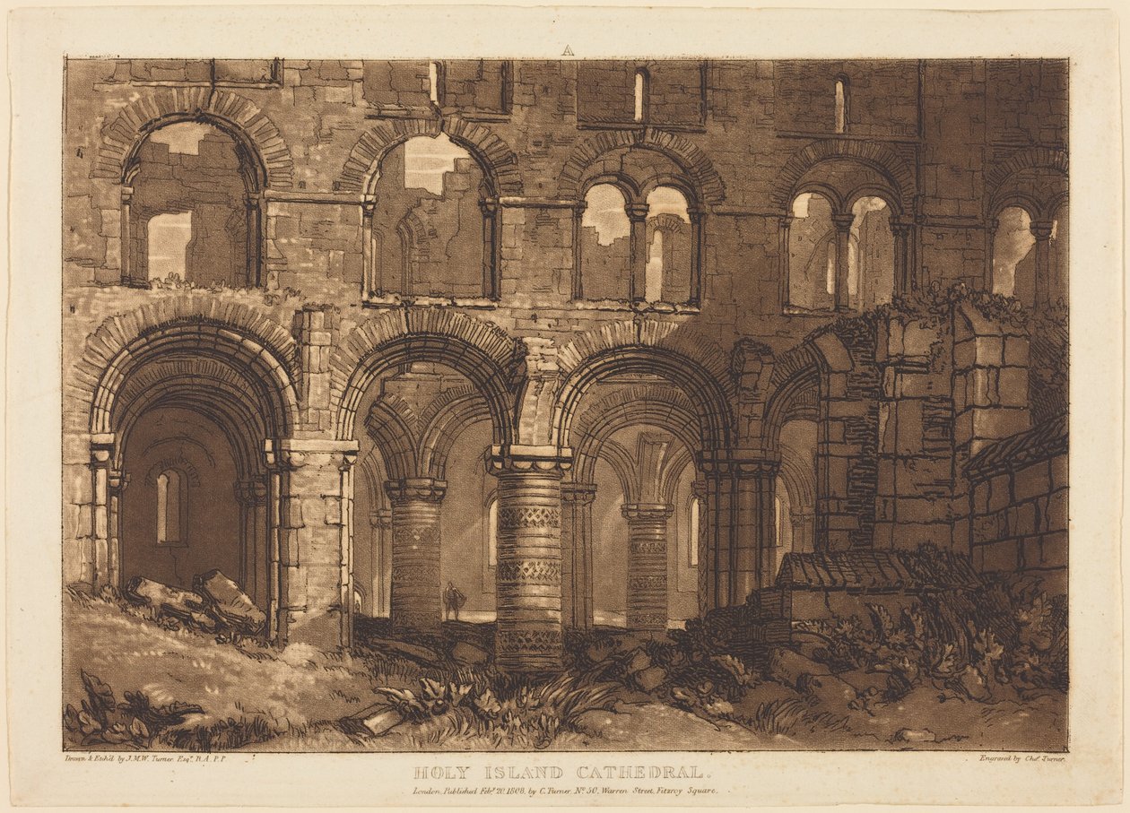 Katedrála na Holy Islandu od Joseph Mallord William Turner