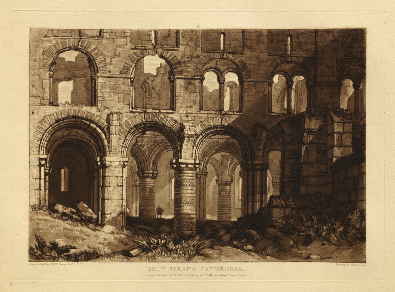 Katedrála na Holy Island od Joseph Mallord William Turner
