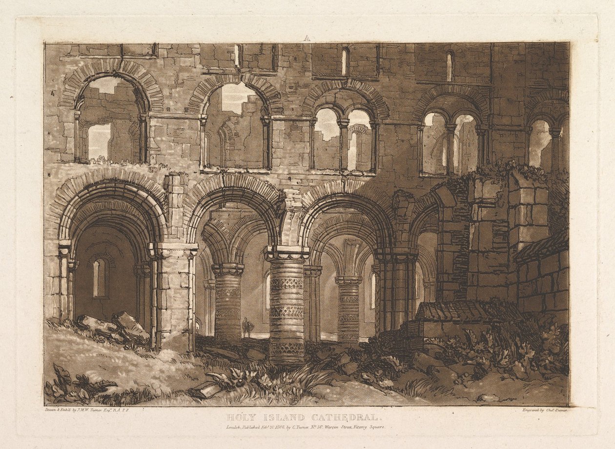 Katedrála Svatého ostrova Liber Studiorum, část III, deska 11, 20. února 1808. od Joseph Mallord William Turner