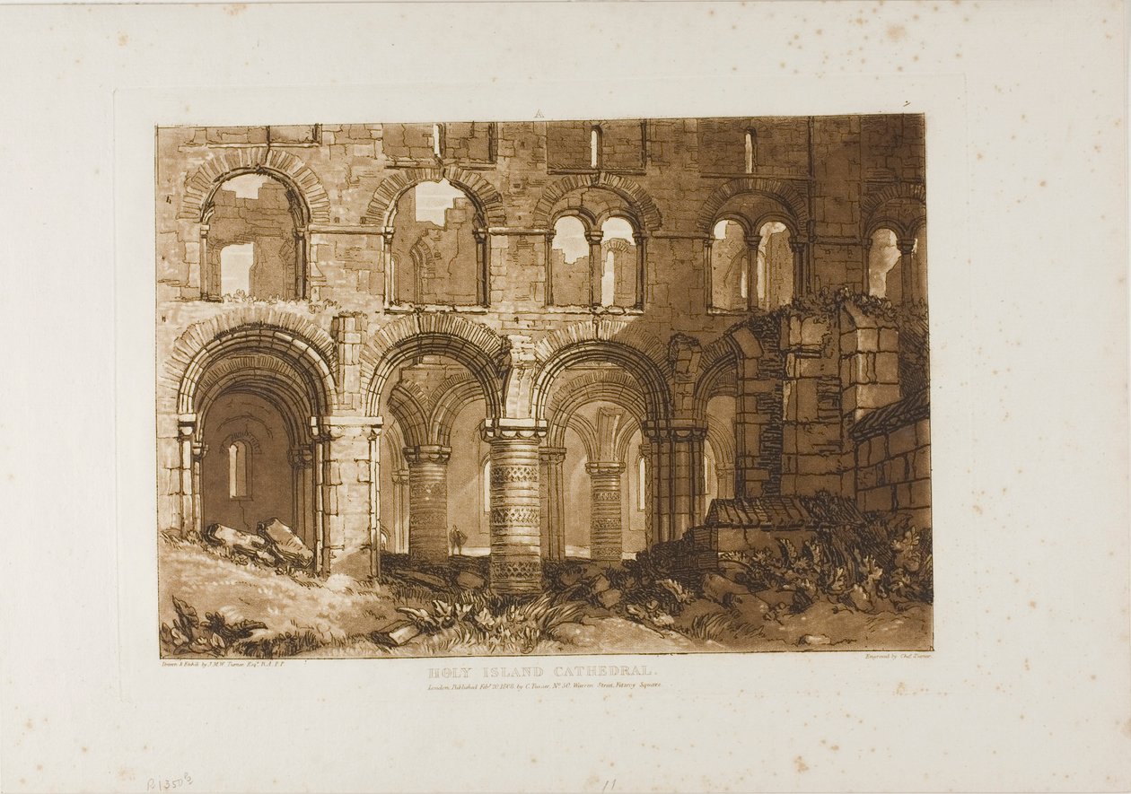 Katedrála svatého ostrova, deska 11 z Liber Studiorum od Joseph Mallord William Turner