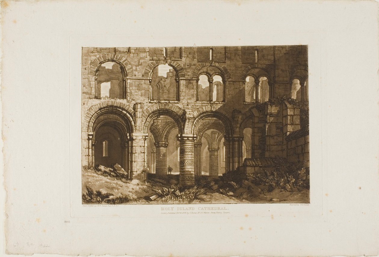 Katedrála svatého ostrova, deska 11 z Liber Studiorum od Joseph Mallord William Turner