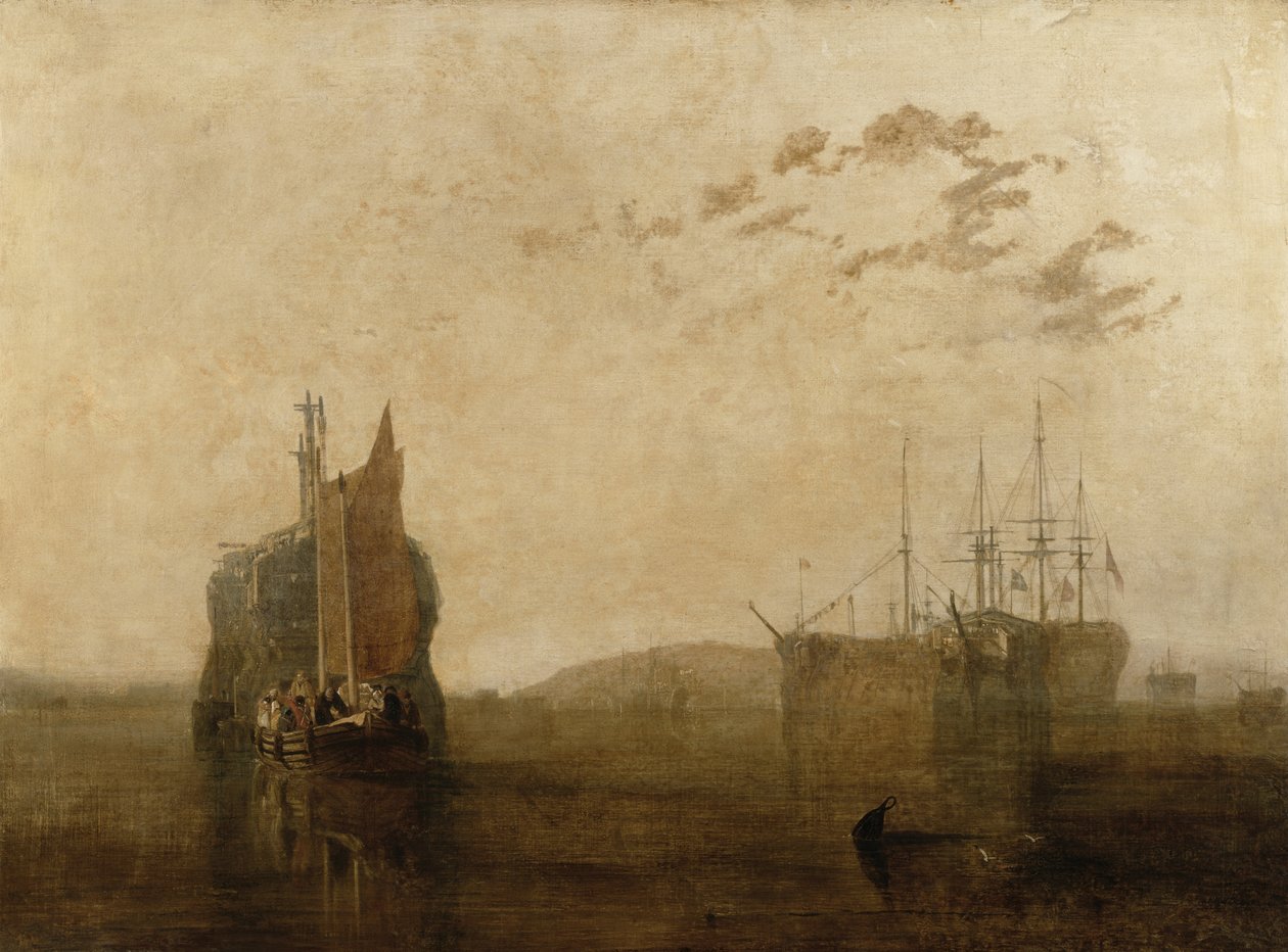 Koráby na řece Tamar, cca 1812 od Joseph Mallord William Turner