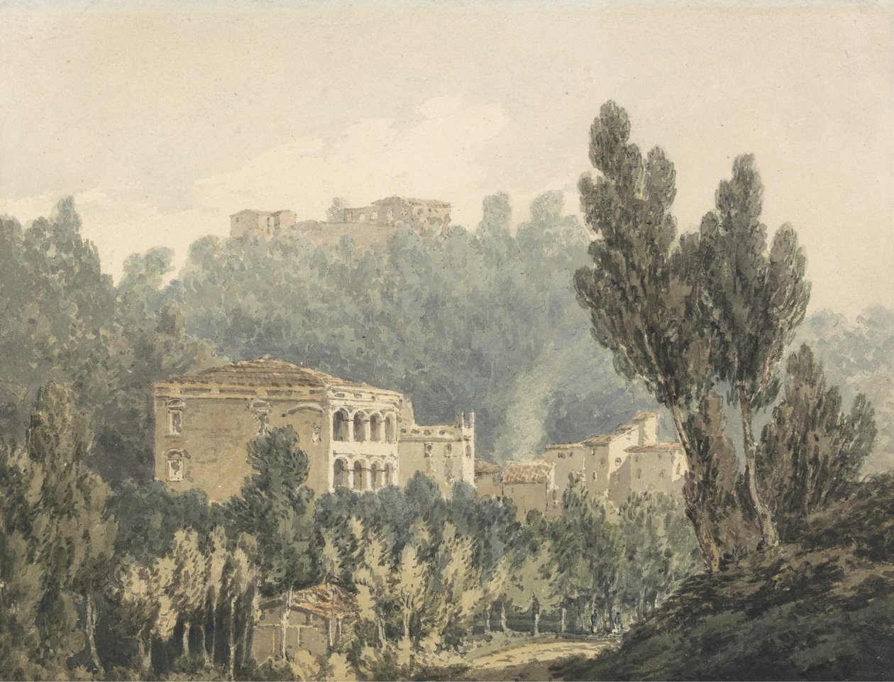V údolí poblíž Vietri, cca 1794 (bez grafitu na papíře) od Joseph Mallord William Turner