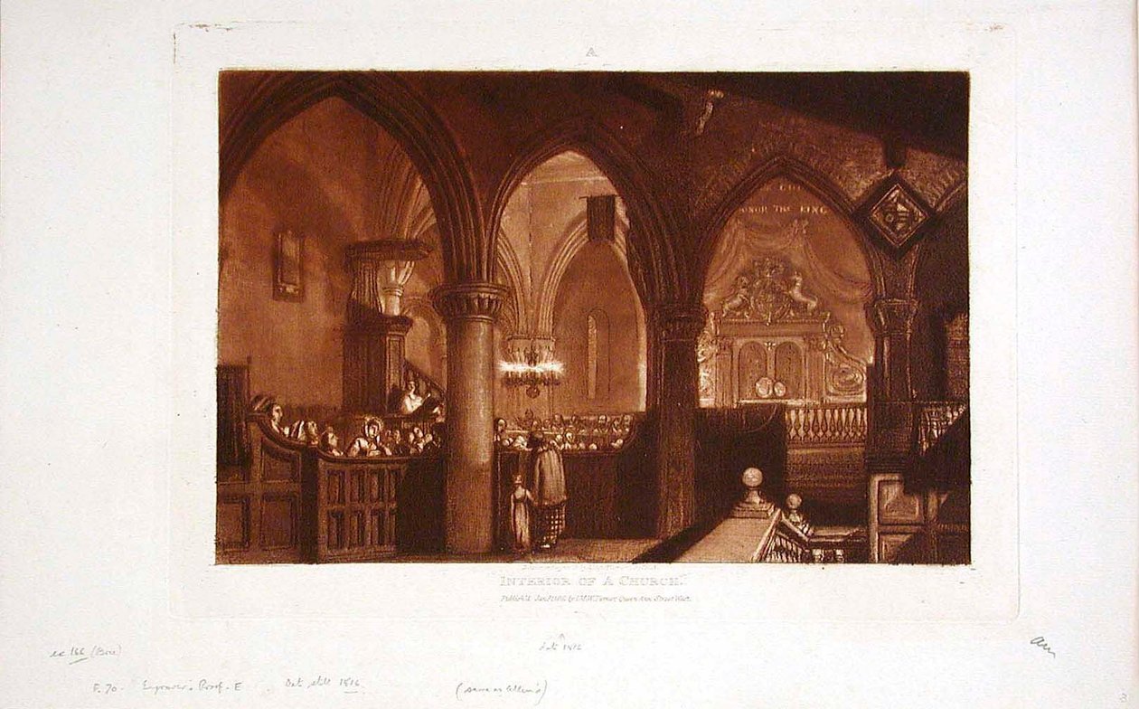 Interiér kostela od Joseph Mallord William Turner