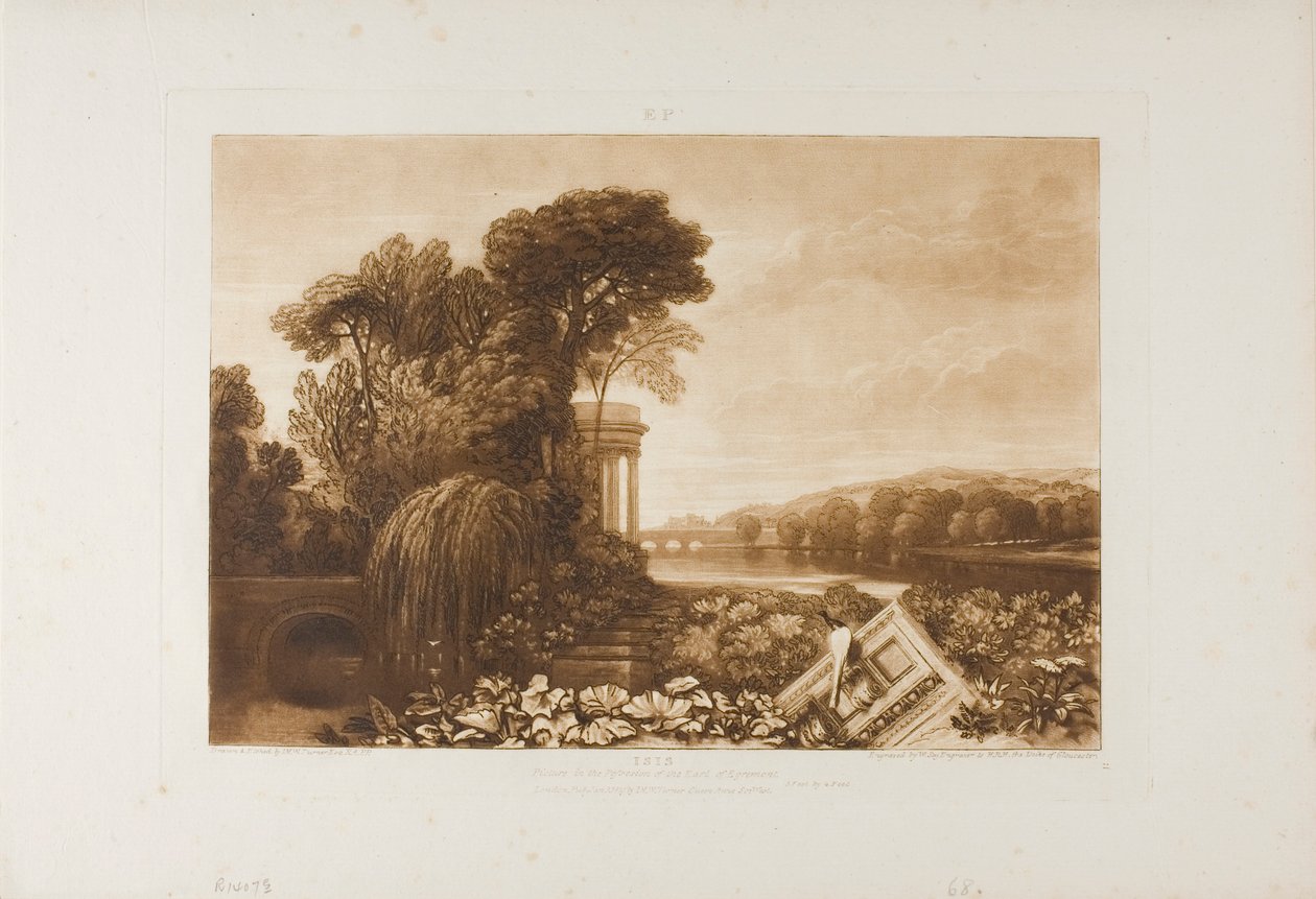 Isis, deska 68 z Knihy studií od Joseph Mallord William Turner