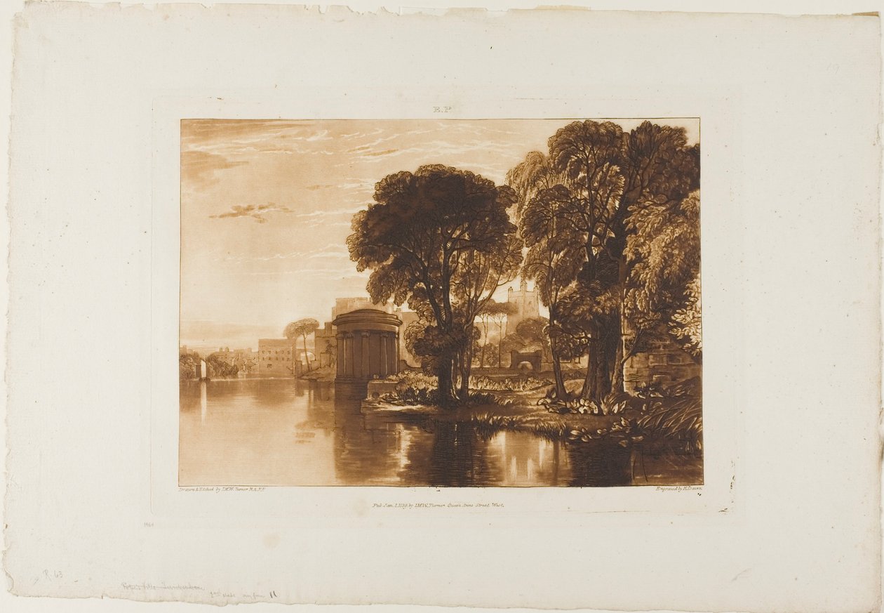 Isleworth, deska 63 od Liber Studiorum od Joseph Mallord William Turner