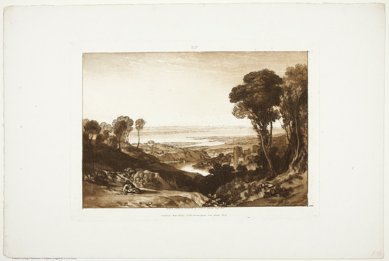 Křižovatka Severn a Wye, z Liber Studiorum, no. 28 od Joseph Mallord William Turner