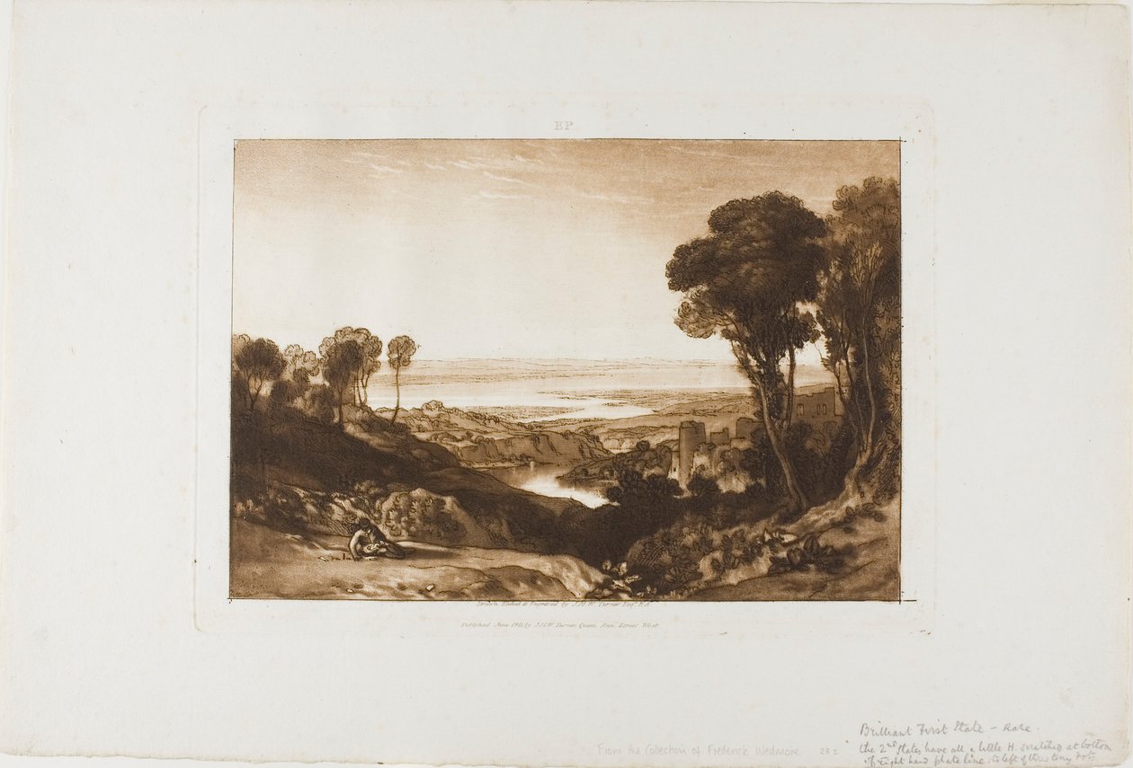 Křižovatka Severn a Wye, deska 28 z Liber Studiorum od Joseph Mallord William Turner