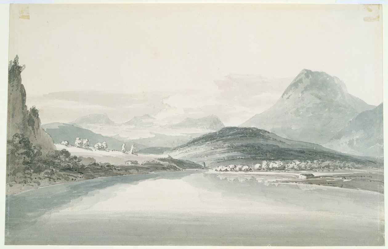 Klontalské jezero podle Johna Roberta Cozense (1752-99) (tužka a akvarel na papíře) od Joseph Mallord William Turner