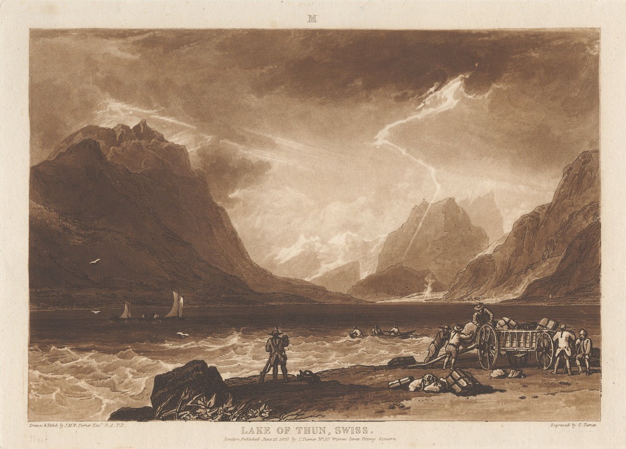 Thunské jezero, Švýcarsko od Joseph Mallord William Turner