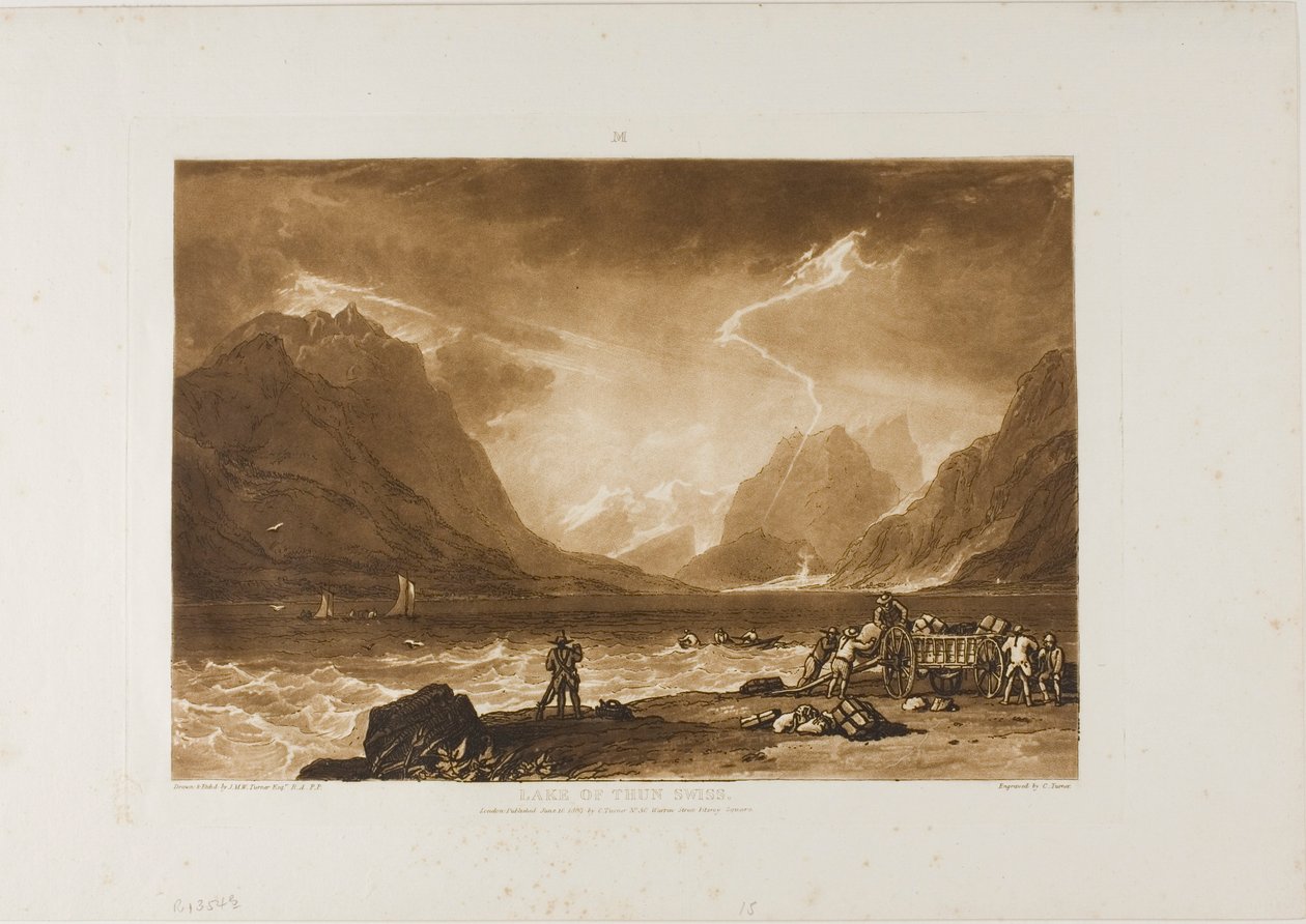 Thunské jezero, deska 15 z Liber Studiorum od Joseph Mallord William Turner