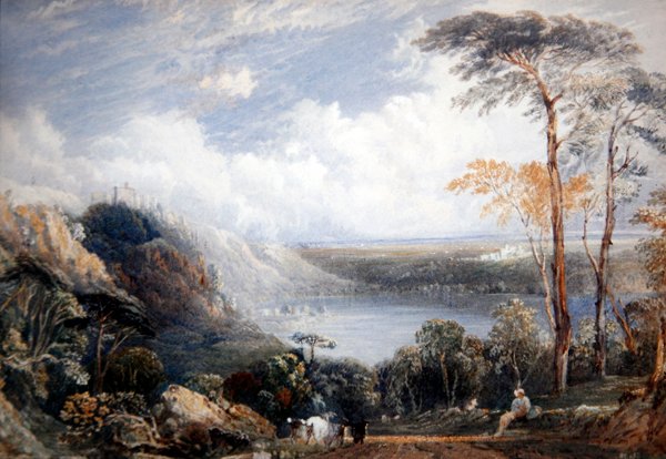 Krajina (akvarel a tělová barva na papíře) od Joseph Mallord William Turner