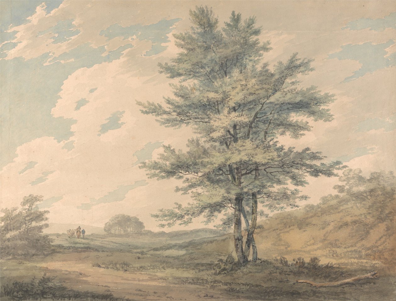 Krajina se stromy a postavami od Joseph Mallord William Turner
