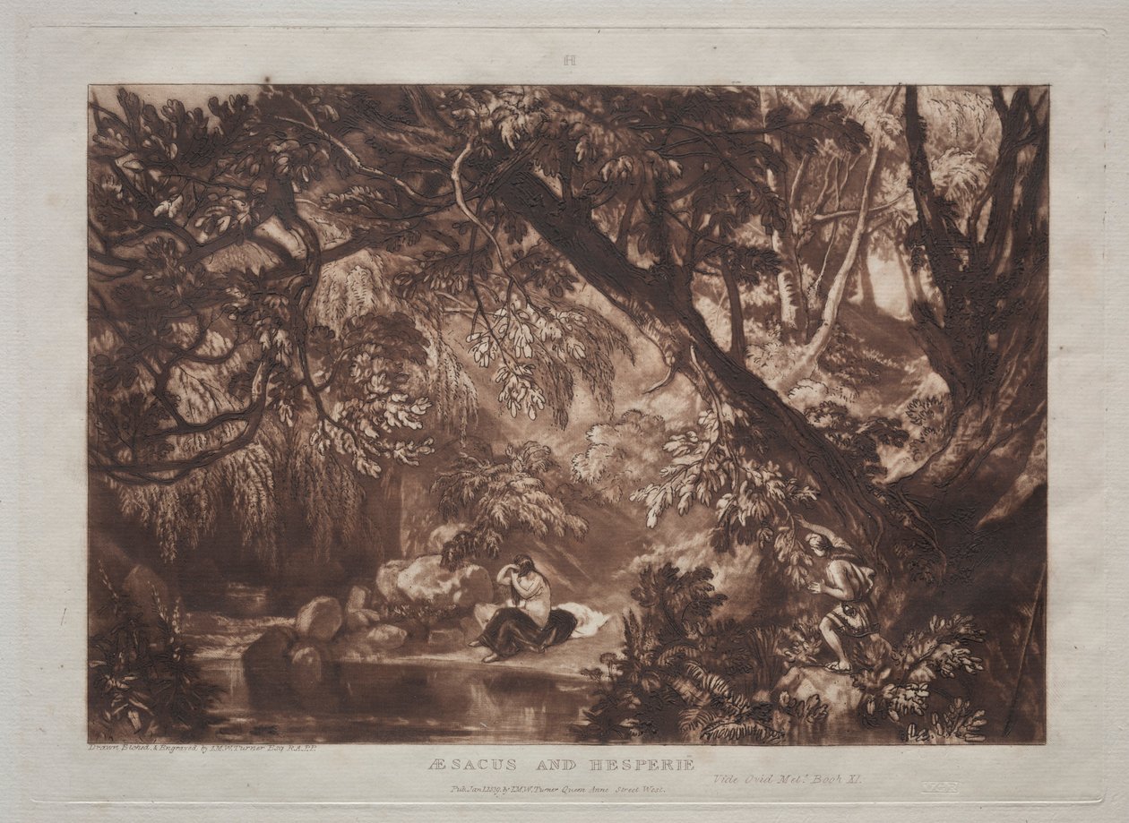 Liber Studiorum: Aesacus a Hesperie. od Joseph Mallord William Turner