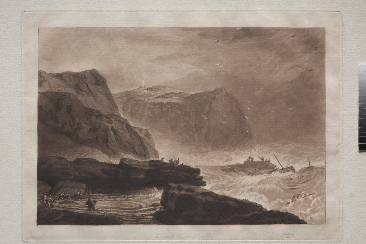 Liber Studiorum: Pobřeží Yorkshire, poblíž Whitby, kolem 1807-19 od Joseph Mallord William Turner