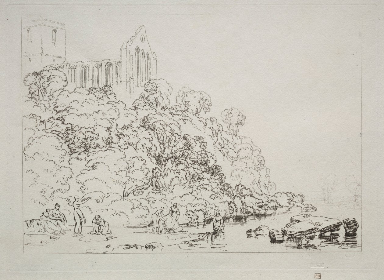Kniha studií: Dumblain Abbey, Skotsko. od Joseph Mallord William Turner