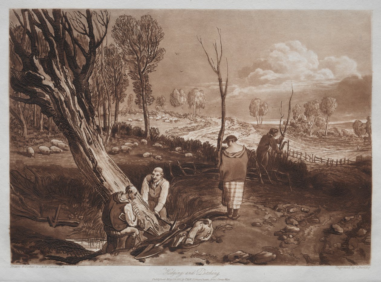 Liber Studiorum: Hedging a příkop od Joseph Mallord William Turner
