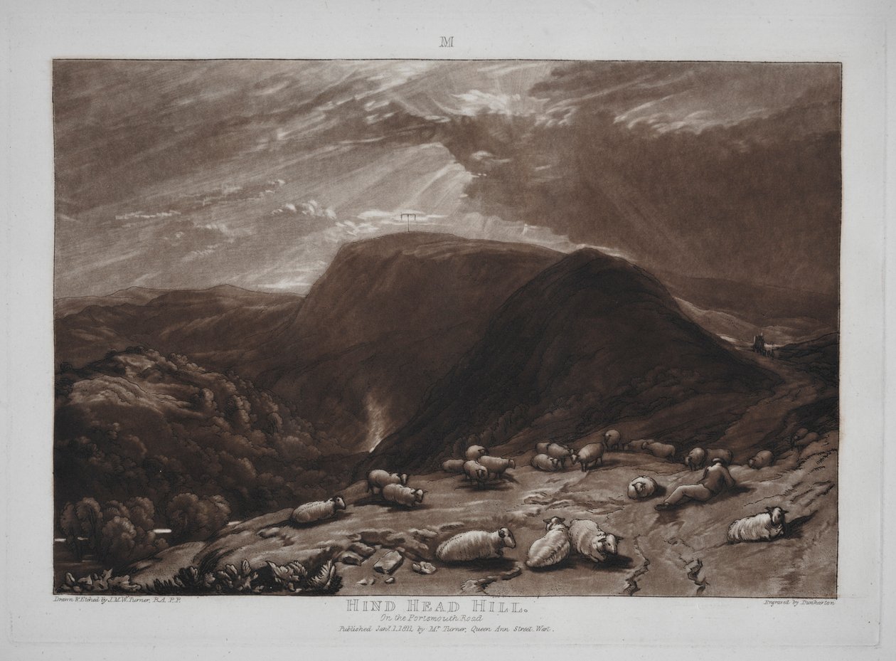 Liber Studiorum: Hind Head Hill na Portsmouth Road. od Joseph Mallord William Turner