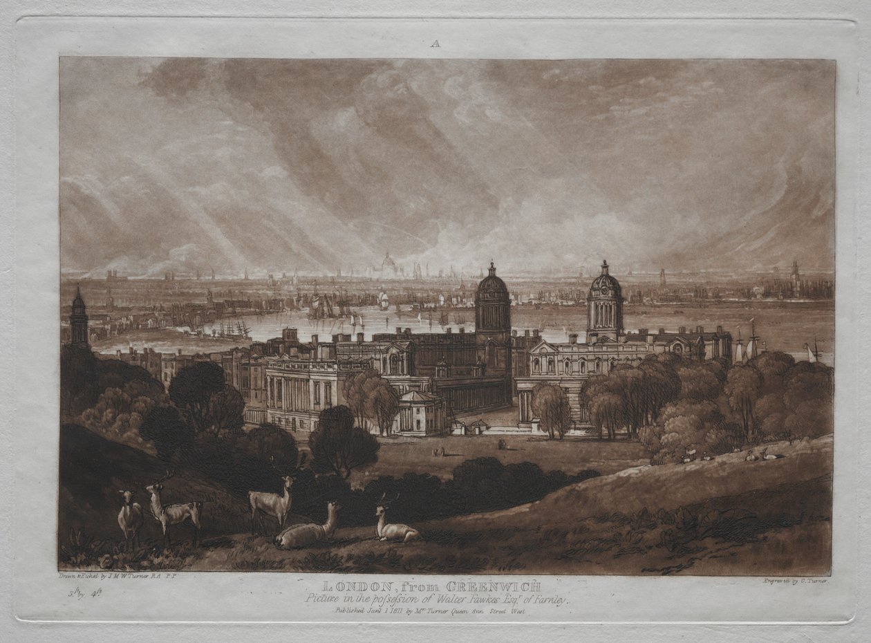 Liber Studiorum: Londýn z Greenwiche. od Joseph Mallord William Turner