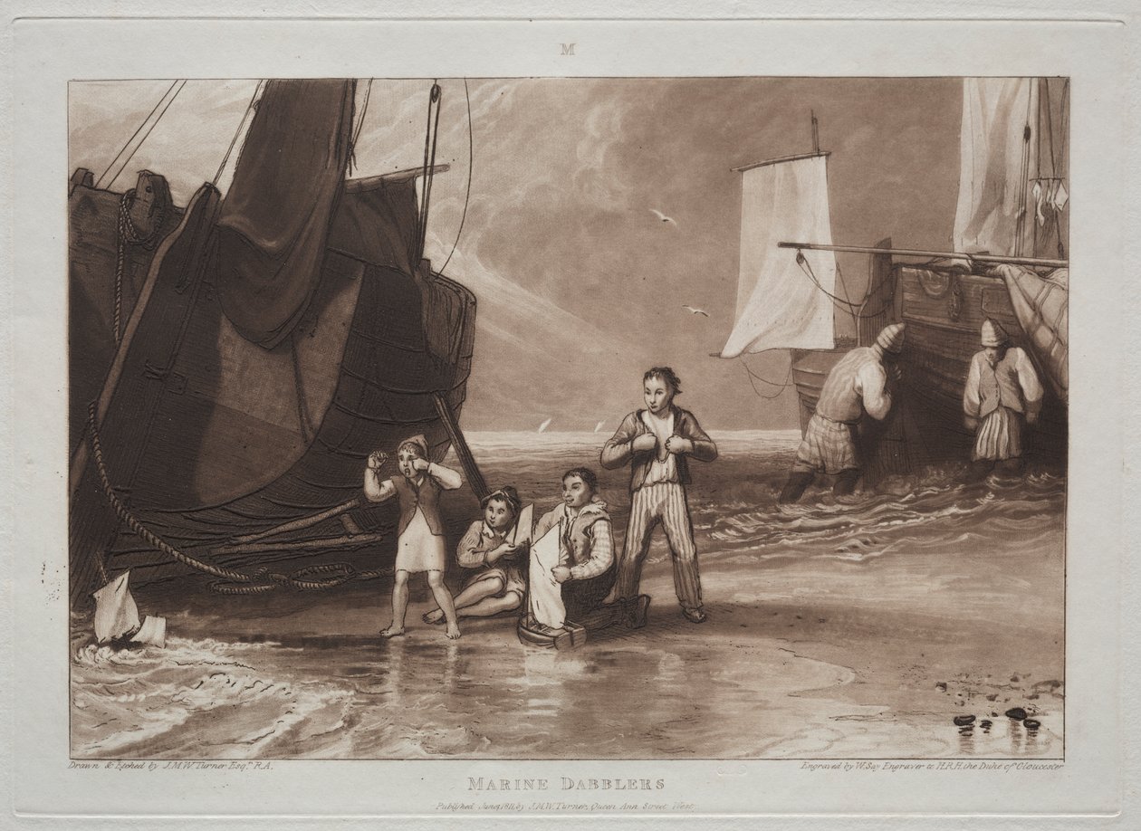 Studijní kniha: Marine Dabblers od Joseph Mallord William Turner